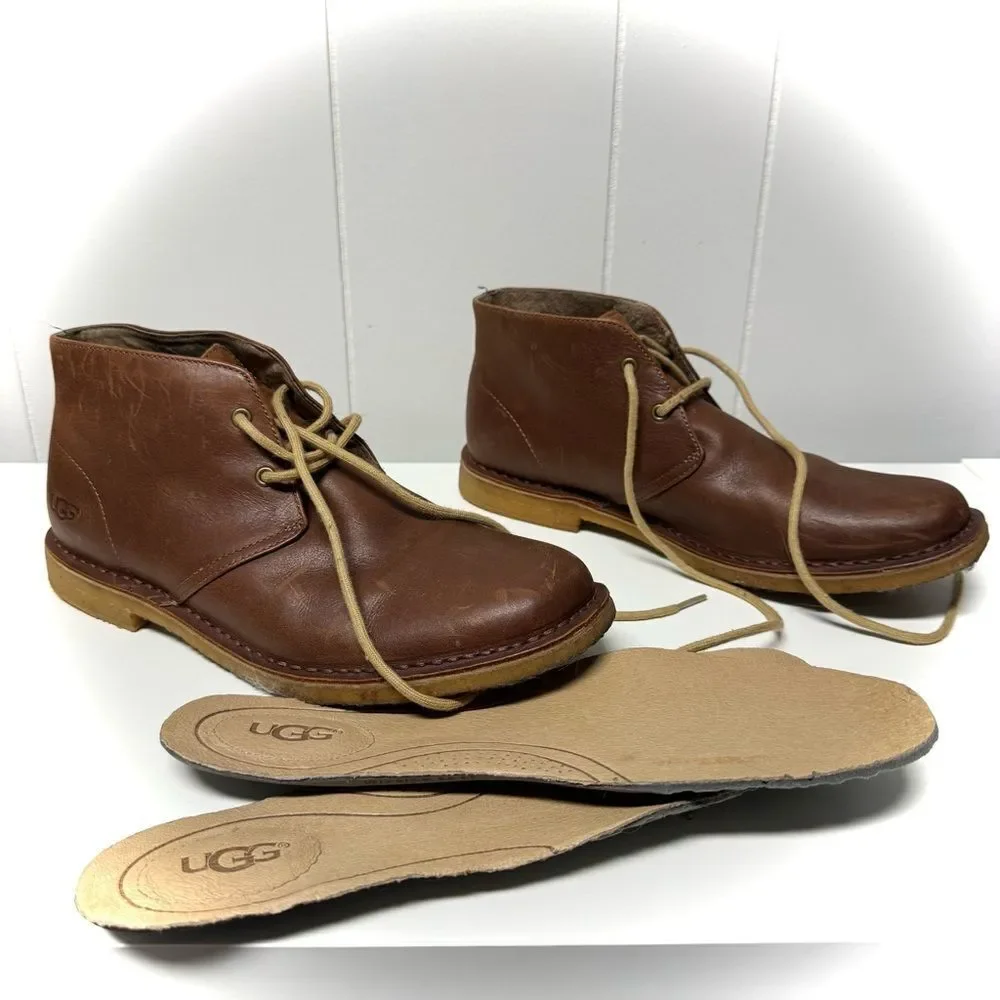 UGG Men's Tan Leather Chukka Boots Leighton size 9